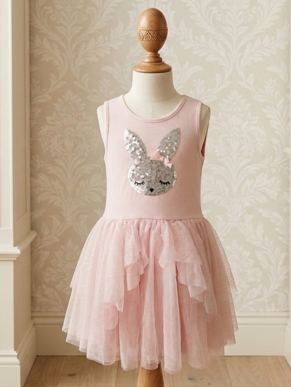 Pink & Violet Ballerina Pink Sequin Bunny Tulle Dress Size 10